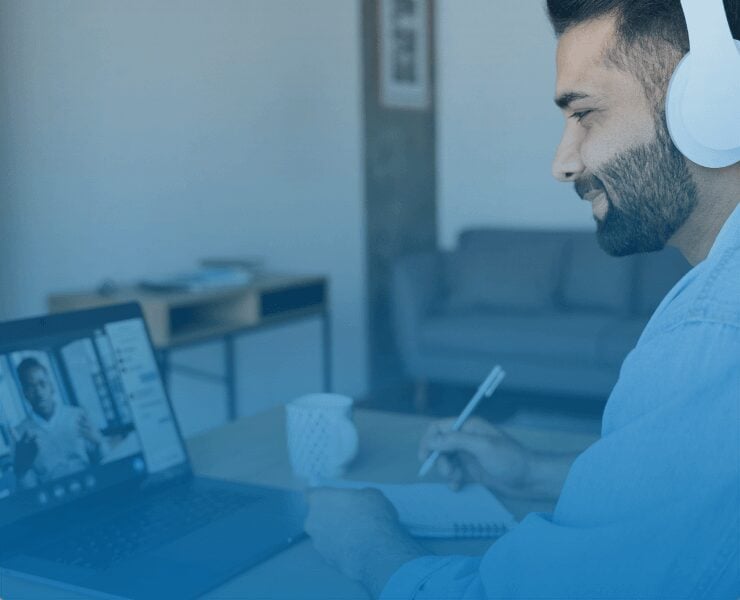 man in front of laptop